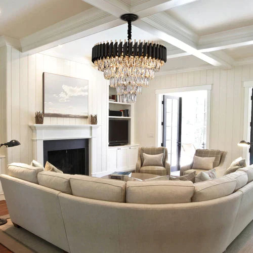 Modern Luxury Multi-Tier Oval/Round Crystal Tiered Chandelier-MEET LIGHTING