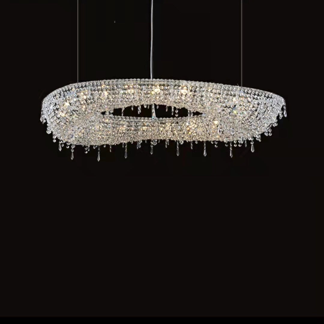 Unique Foyer Crystal Chandelier Luxury Hallway Ceiling Lamp Living Room Hanging Light Decor for Entryway-MEET LIGHTING