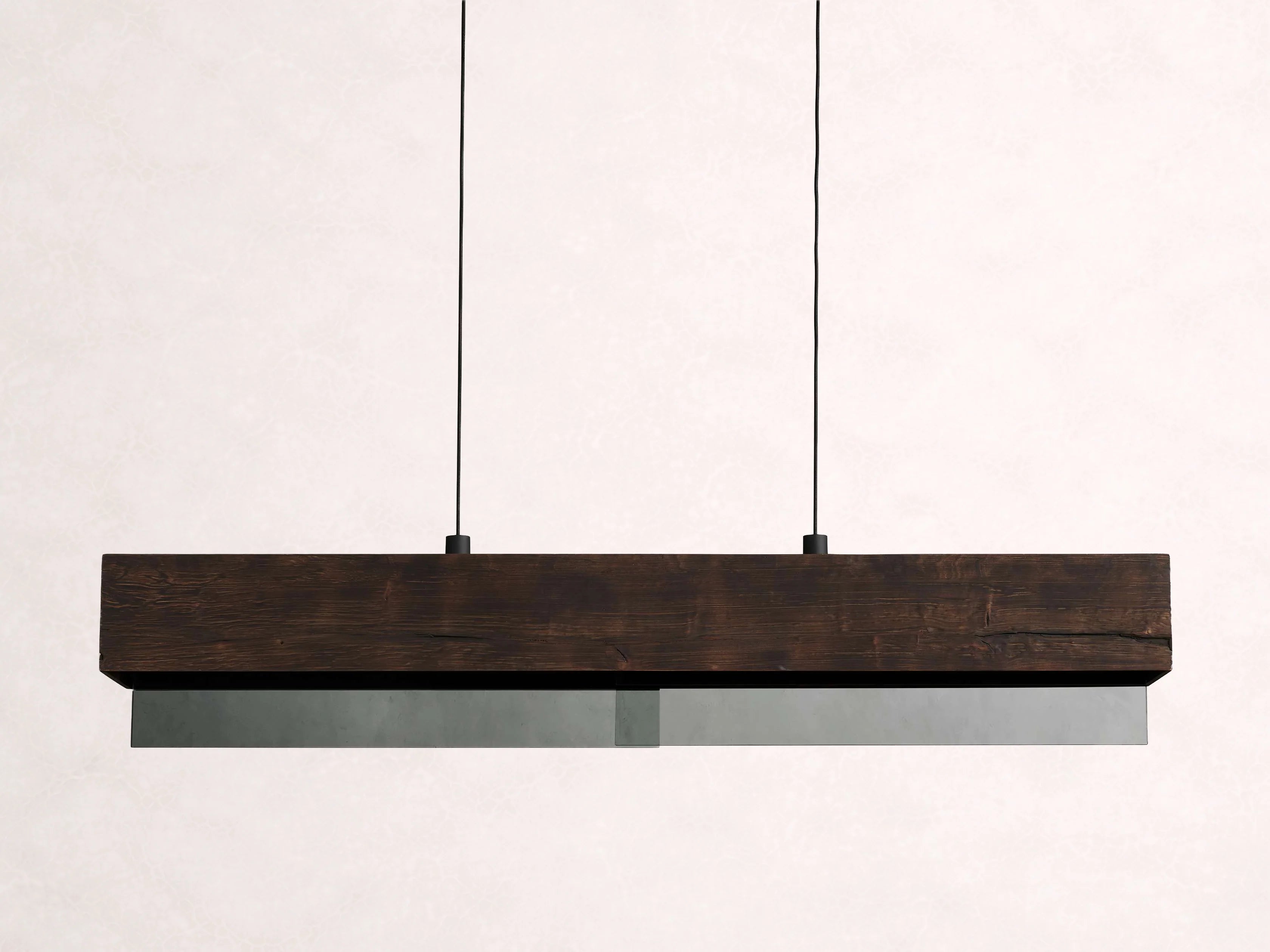 Lena Linear Wood Glass Chandelier 47'' 62" 72"L