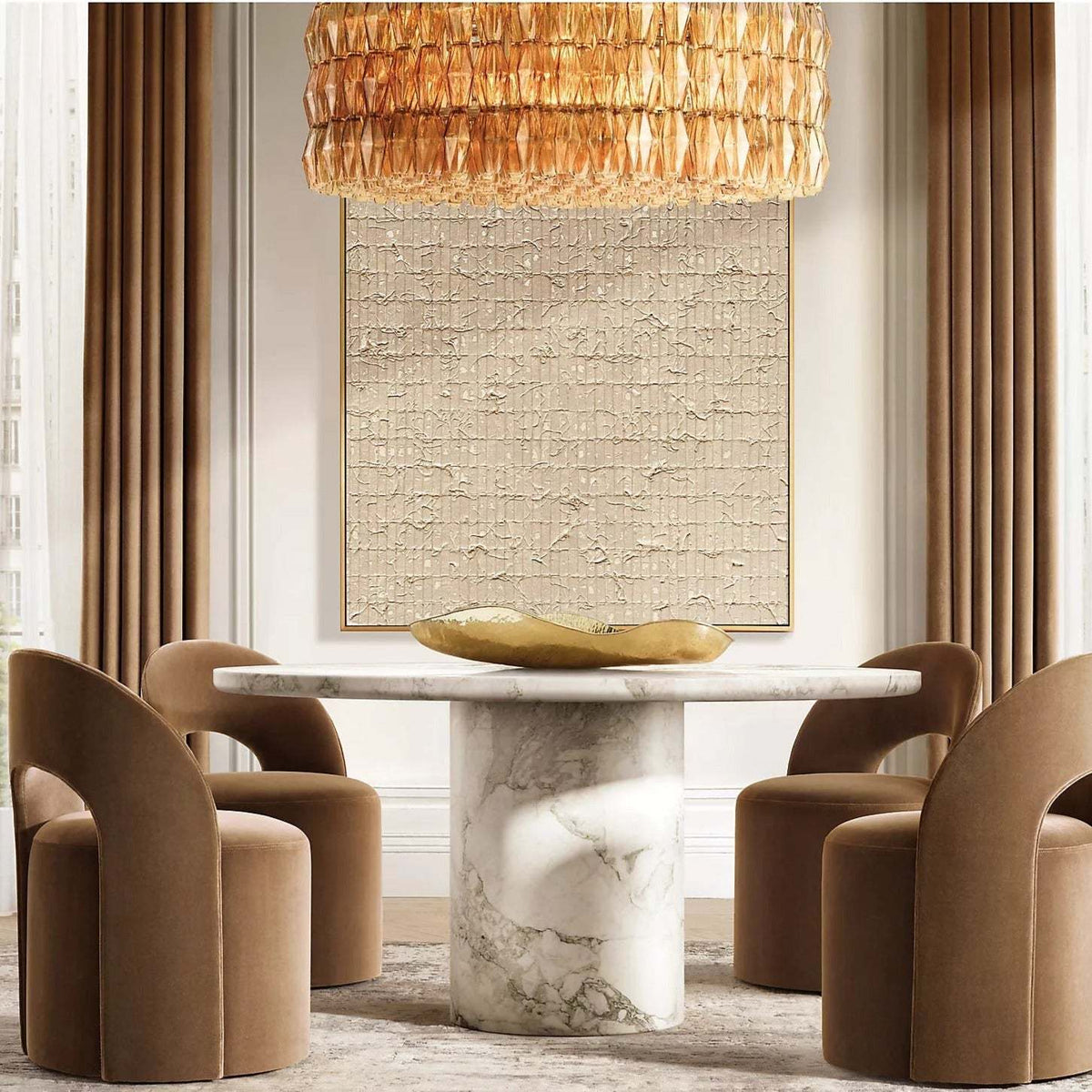Chiaray Glass Round Chandelier 61"