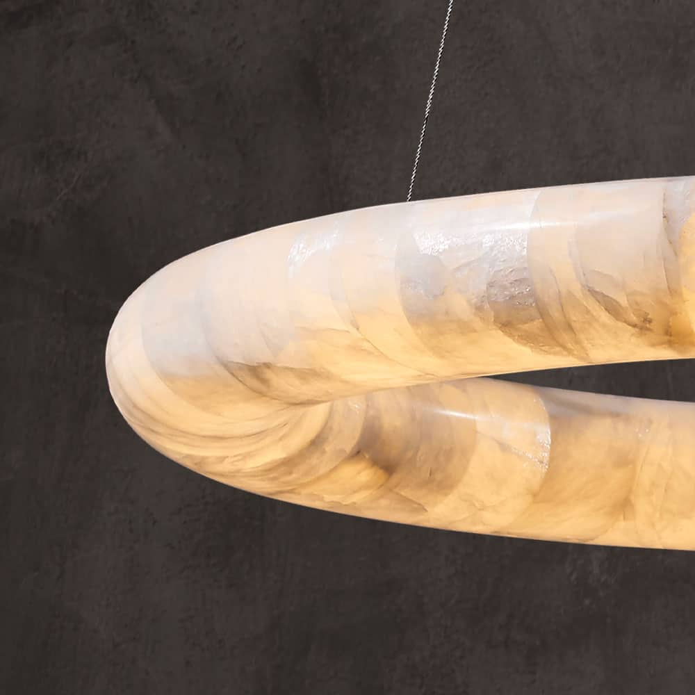 Art Rivage Calcite Curve Ring Chandelier 32" 40" 60"-MEET LIGHTING