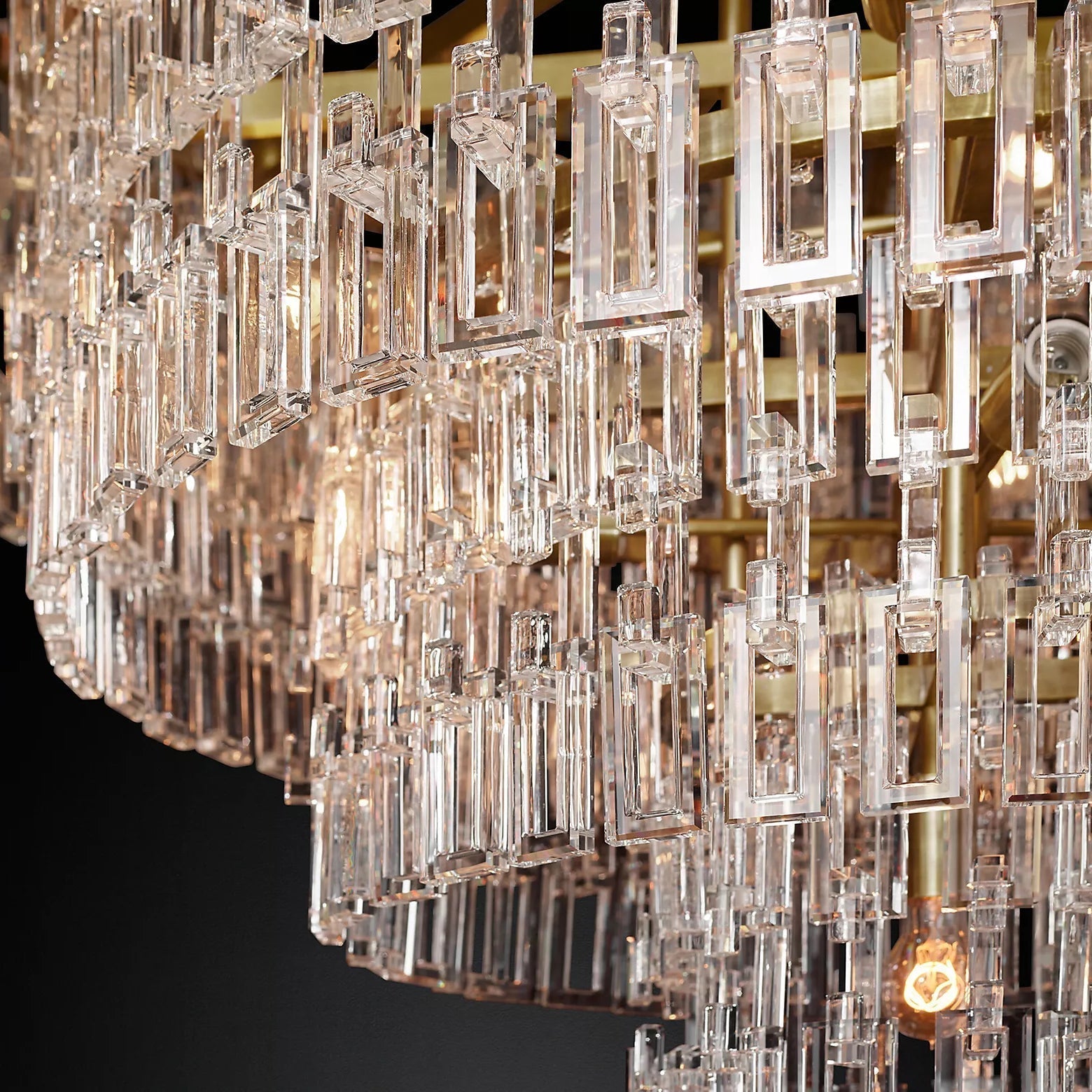 Mariogold Multi-Tier Crystal Chain Round Chandelier 36" 48" 60"