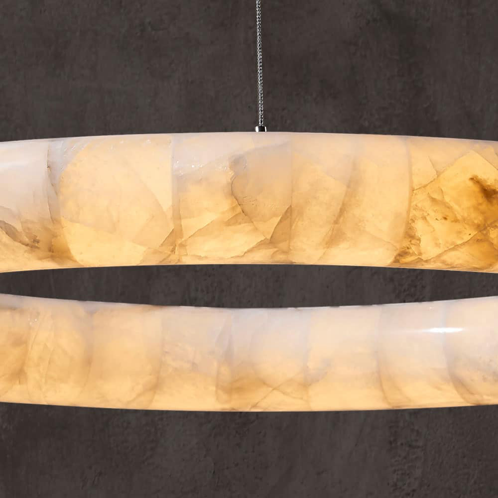 Art Rivage Calcite Curve Ring Chandelier 32" 40" 60"-MEET LIGHTING