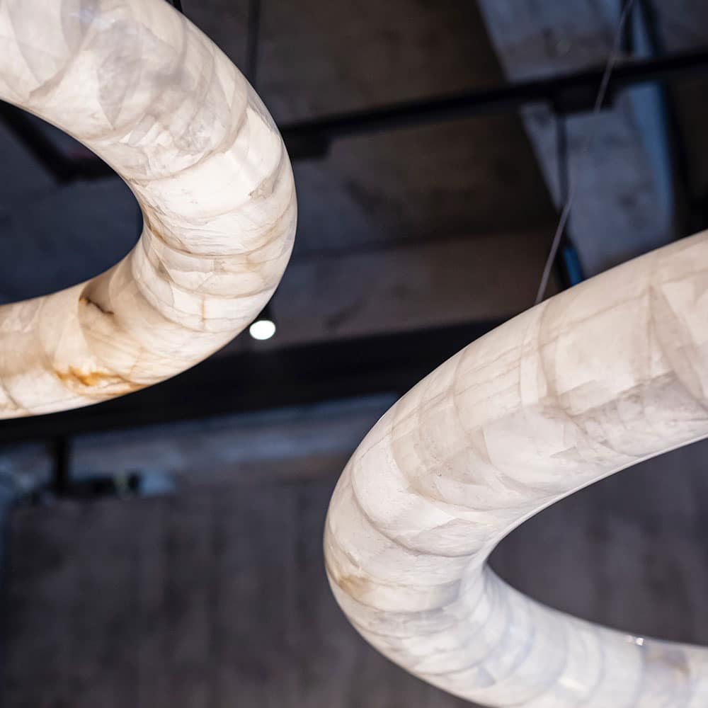 Art Rivage Calcite Curve Ring Chandelier 32" 40" 60"-MEET LIGHTING