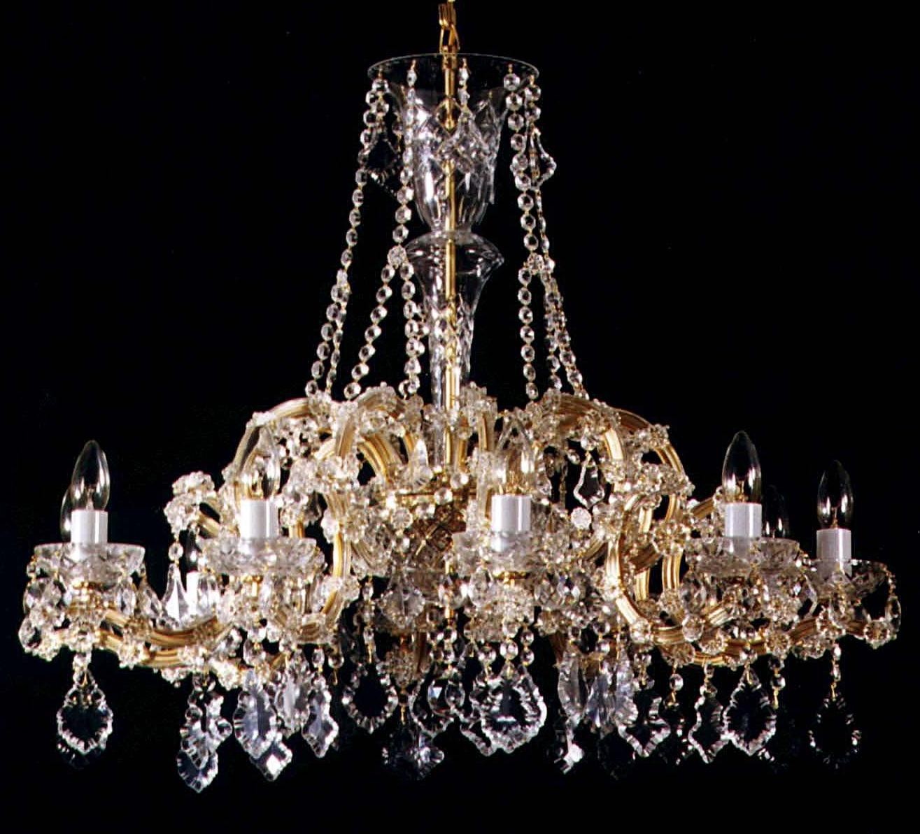 Ornate chandelier with crystal elements