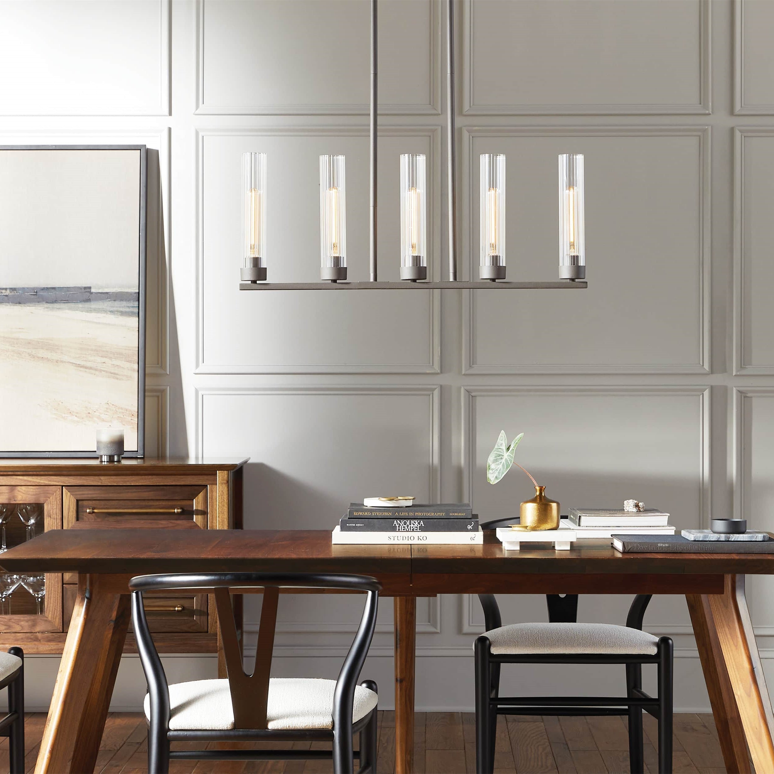 Andreas Glass Linear Chandelier Lighting-MEET LIGHTING