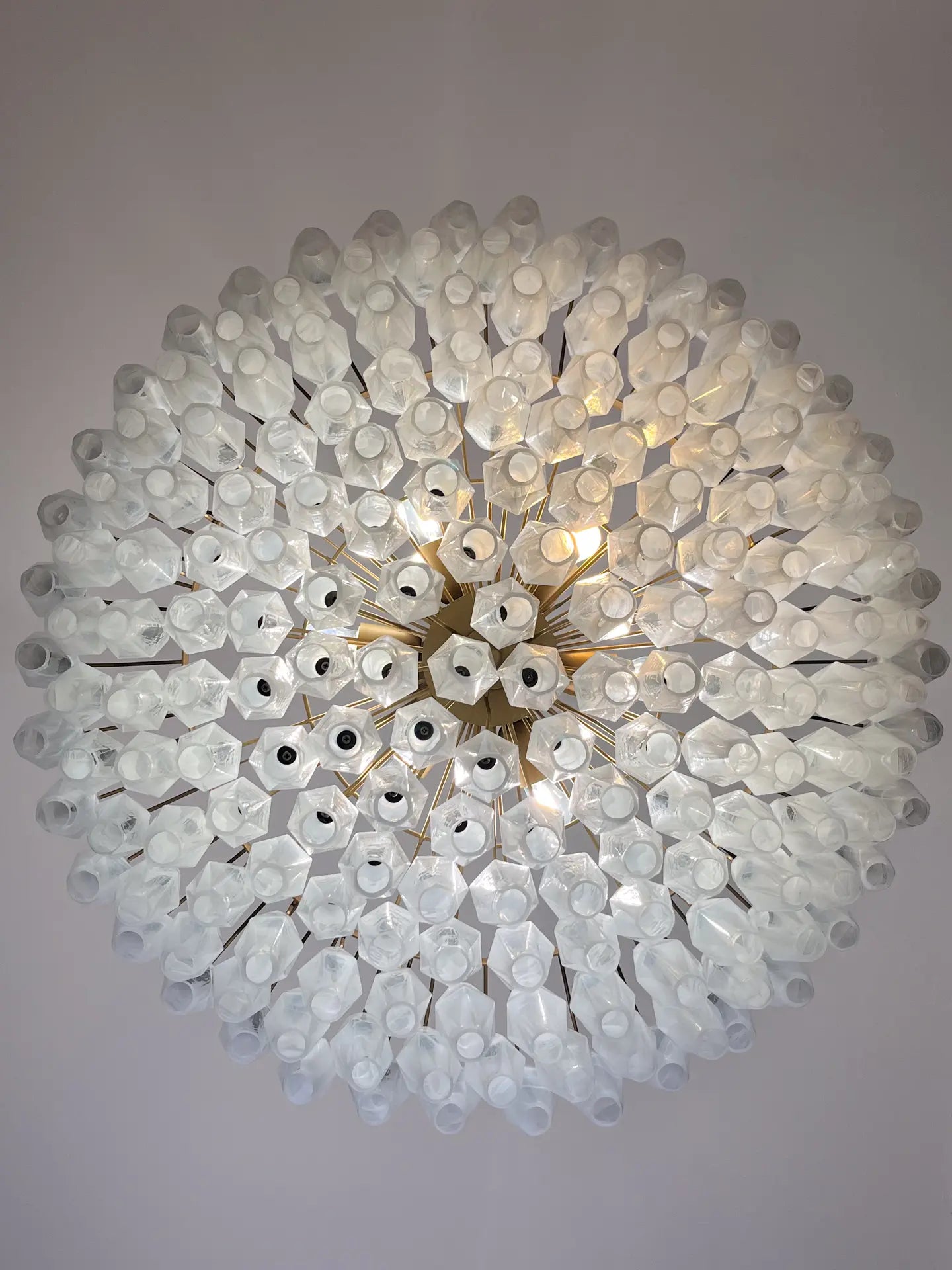 Murano Chandelier – Poliedri – 185 glass – White Alabaster by Meetlighting