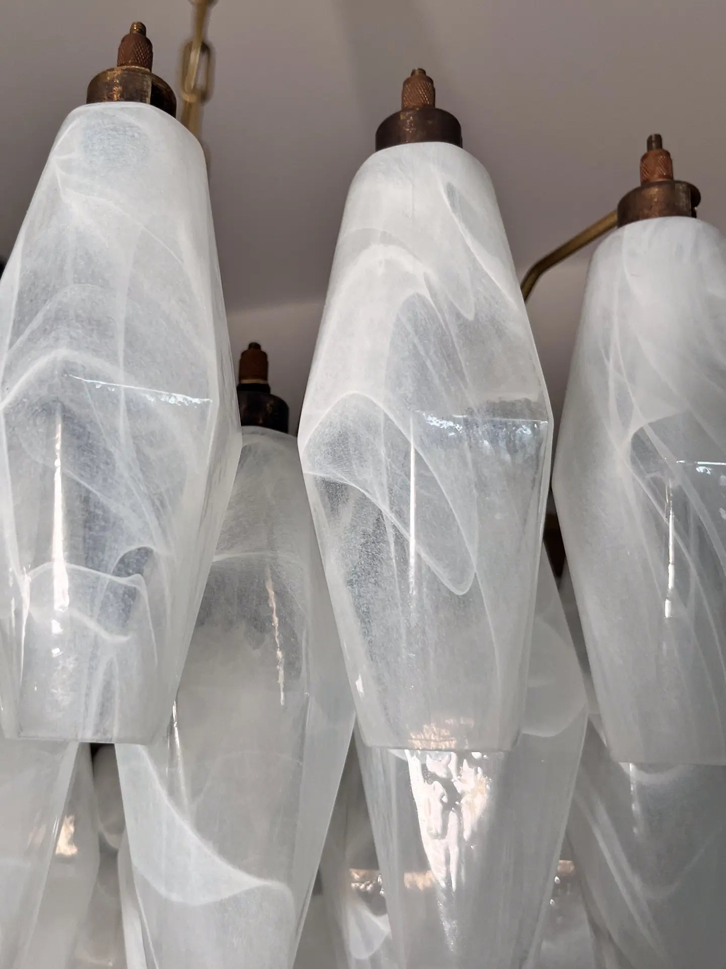 Murano Chandelier – Poliedri – 185 glass – White Alabaster by Meetlighting