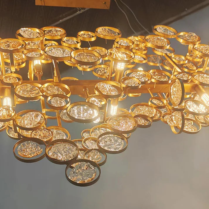 Trento Clustered Glass Linear Chandelier 55"