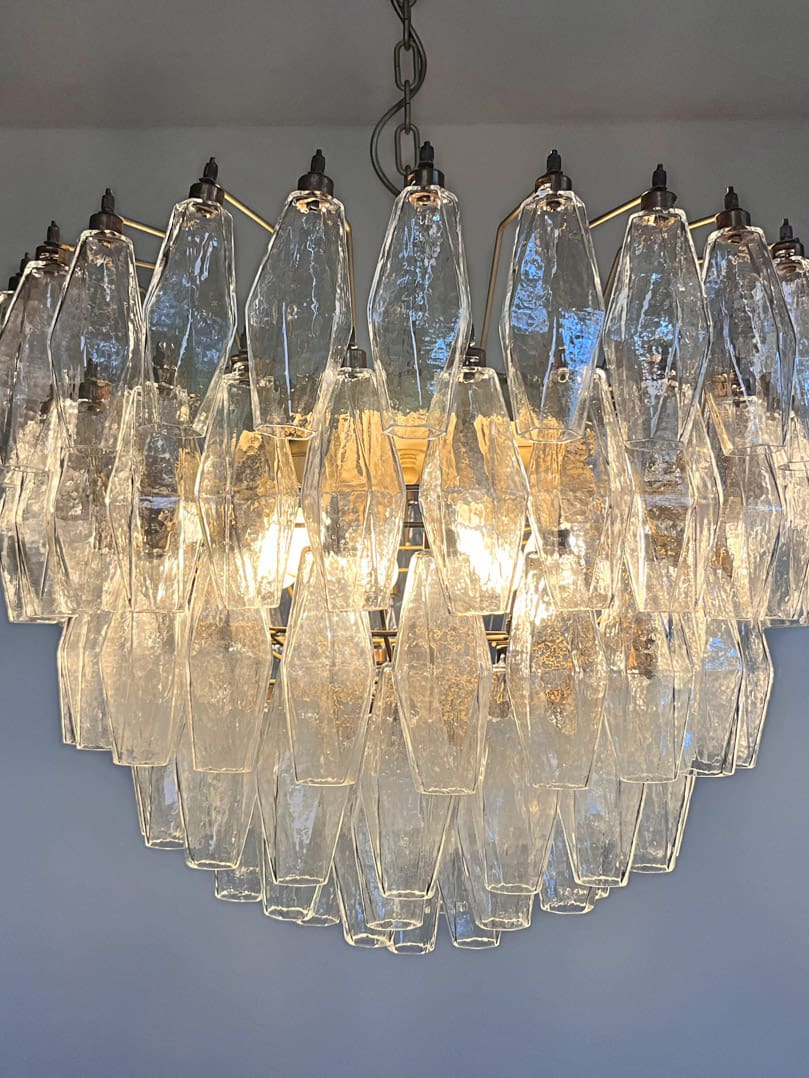 Murano Chandelier – Poliedri – 111 glass – Transparent by Meetlighting