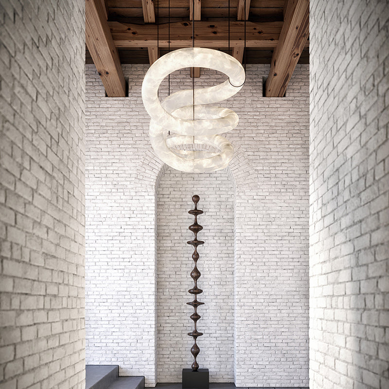 Scarlett Designer Alabaster Pendant Light, Modern Luxury Inspired Chandelier
