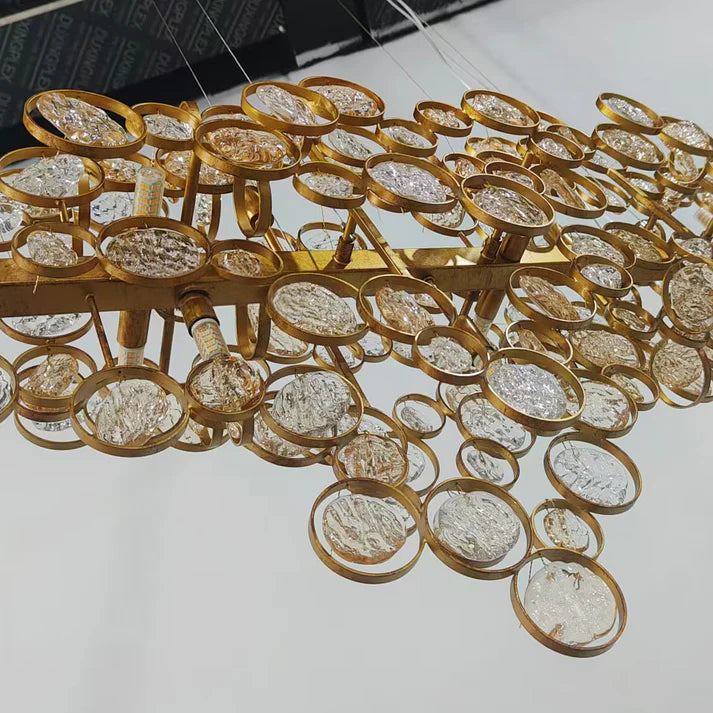 Trento Clustered Glass Linear Chandelier 55"