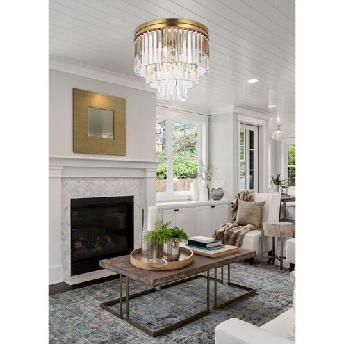 Modern Tiered Flush Mount Crystal Chandelier-MEET LIGHTING