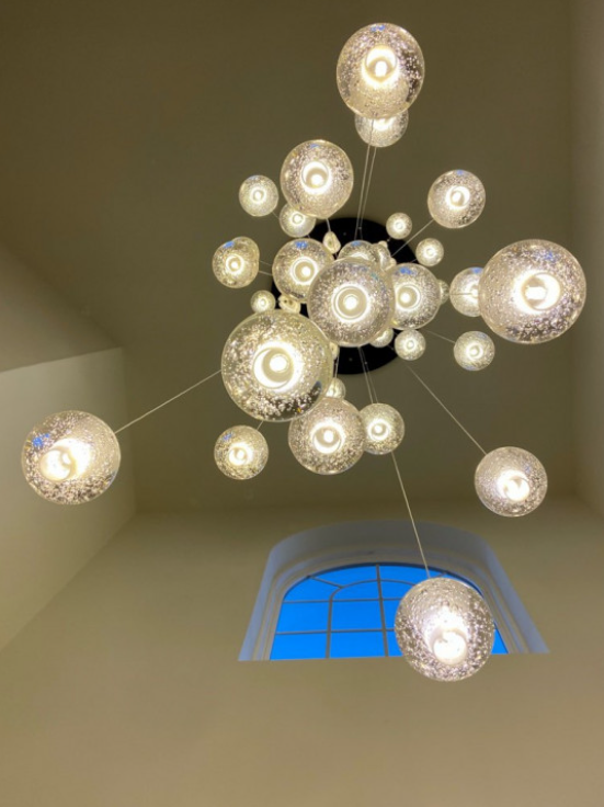 Oversized Nordic Art Round Air Bubbles Pendant Chandelier for Stairs/Spiral Staircase/Hotel Lobby-MEET LIGHTING