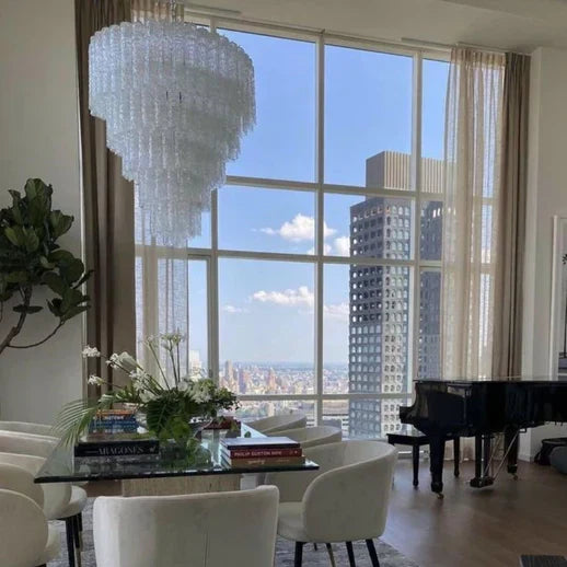 Modern Art Design 3/4/5/7-Tier Hand-blown Glass Tiered Chandelier-MEET LIGHTING