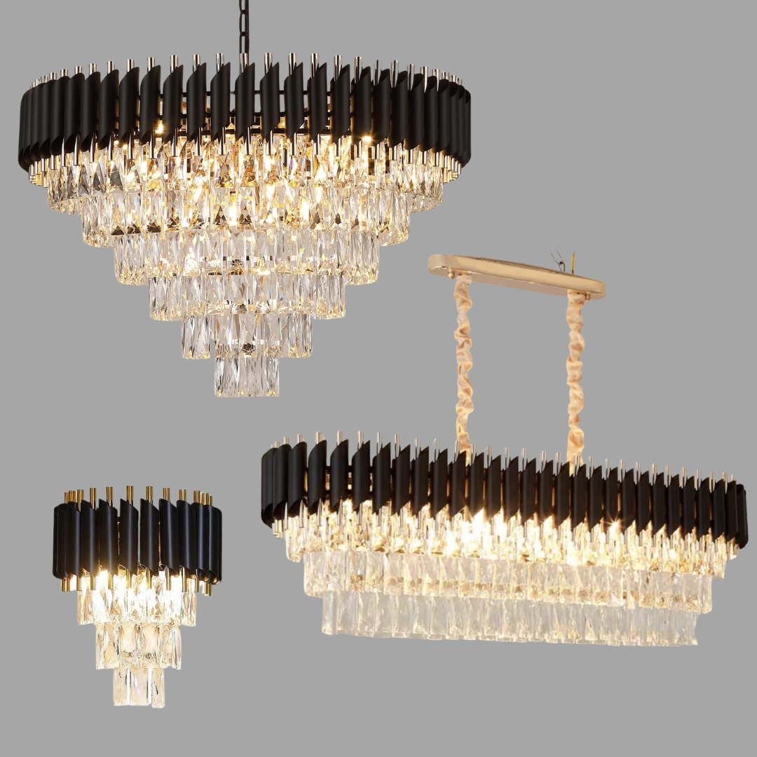 Modern Luxury Multi-Tier Oval/Round Crystal Tiered Chandelier-MEET LIGHTING