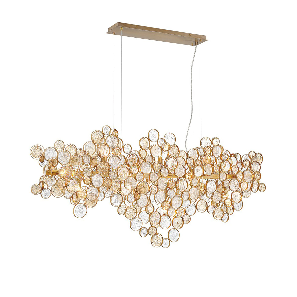 Trento Clustered Glass Linear Chandelier 55"