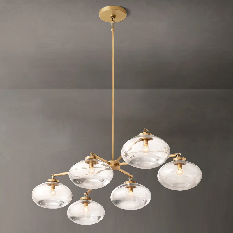 Cabrette Clear Glass Mobile Linear Chandelier