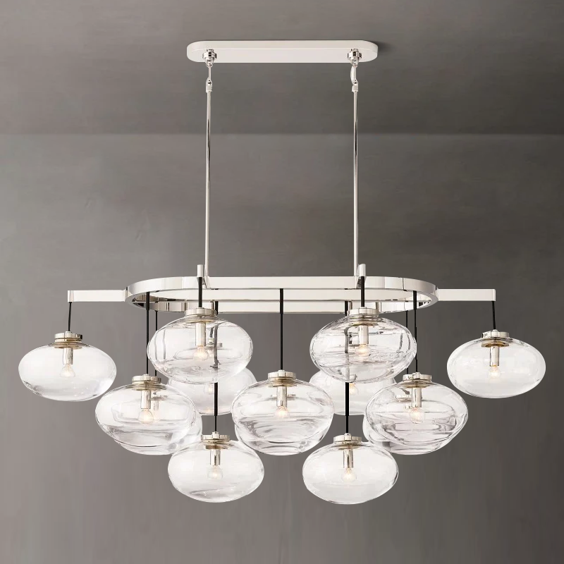 Cabrette Clear Glass Linear Chandelier 54"