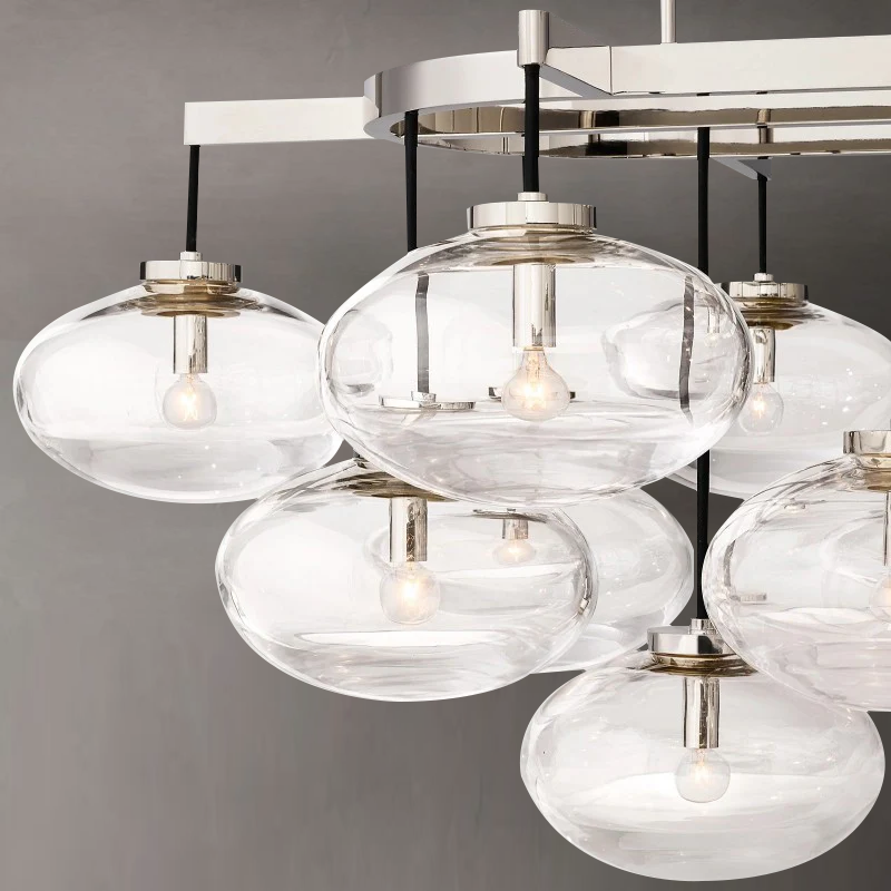 Cabrette Clear Glass Linear Chandelier 54"