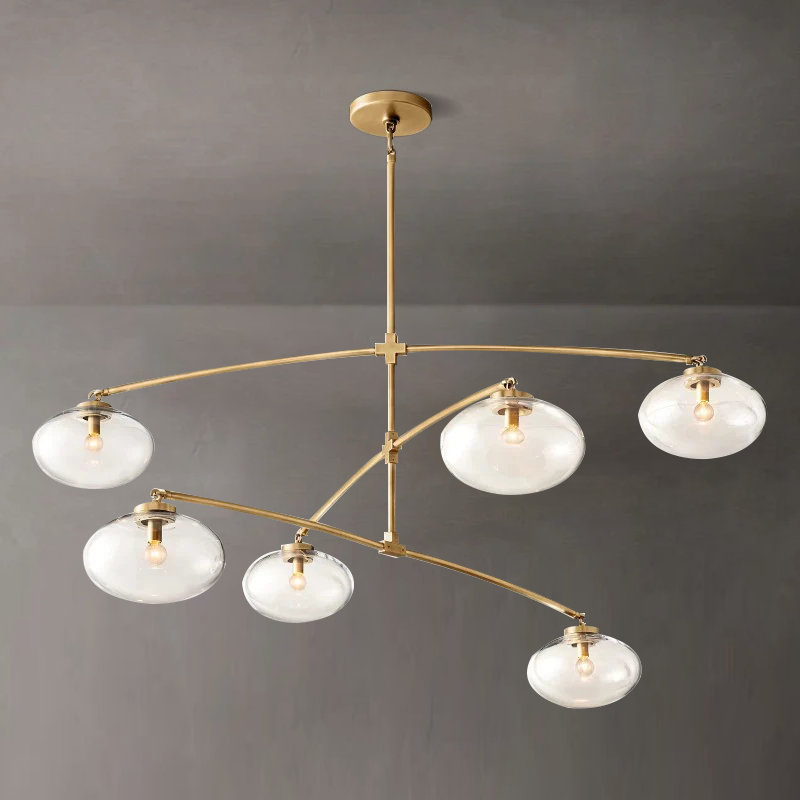 Cabrette Clear Glass Mobile Round Chandelier