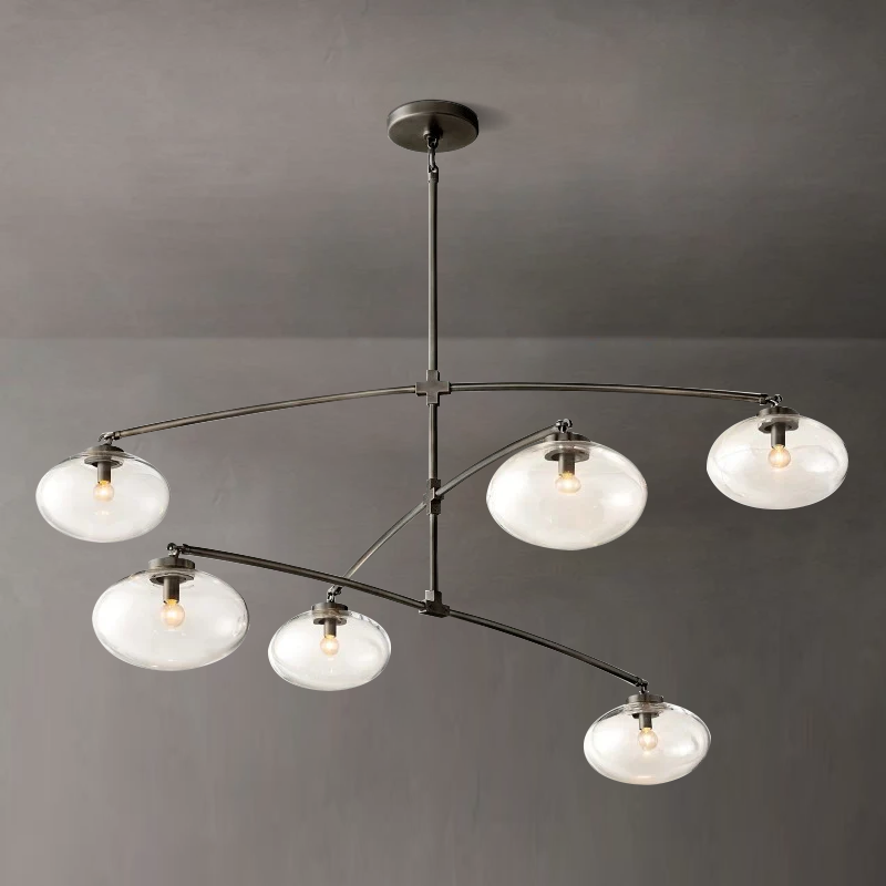 Cabrette Clear Glass Mobile Round Chandelier