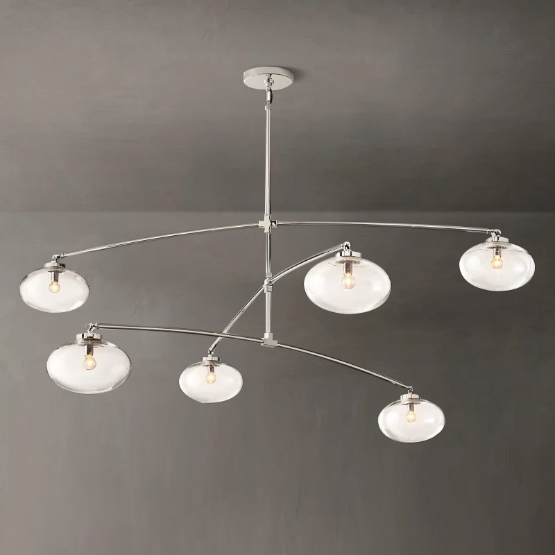 Cabrette Clear Glass Mobile Round Chandelier