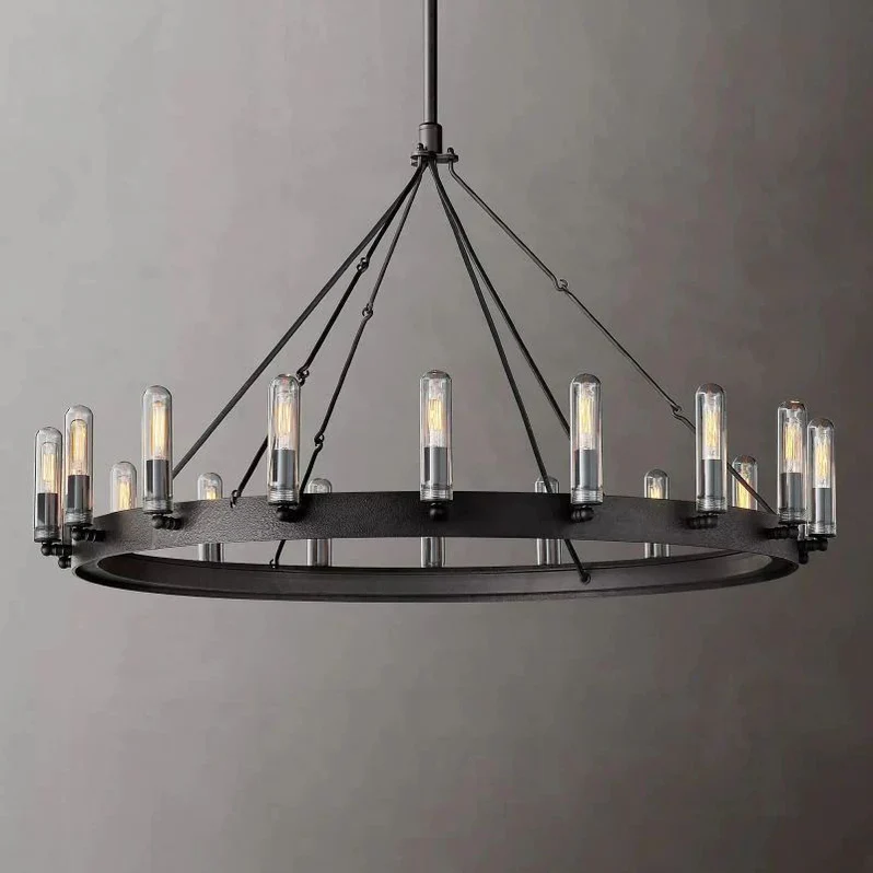 Camino Vintage Filament Outdoor Round Chandelier-MEET LIGHTING