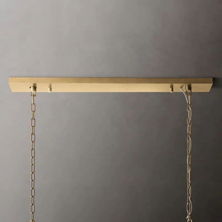 1920s Odeon Crystal Art Deco Single Rectangular Chandelier 49"W/60"W