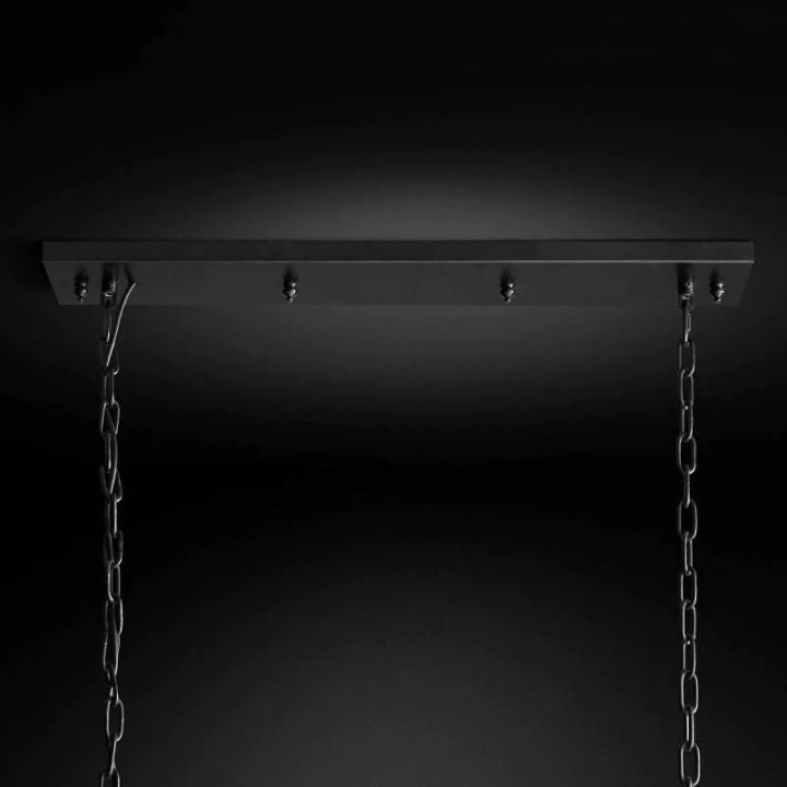 1920s Odeon Crystal Art Deco Single Rectangular Chandelier 49"W/60"W