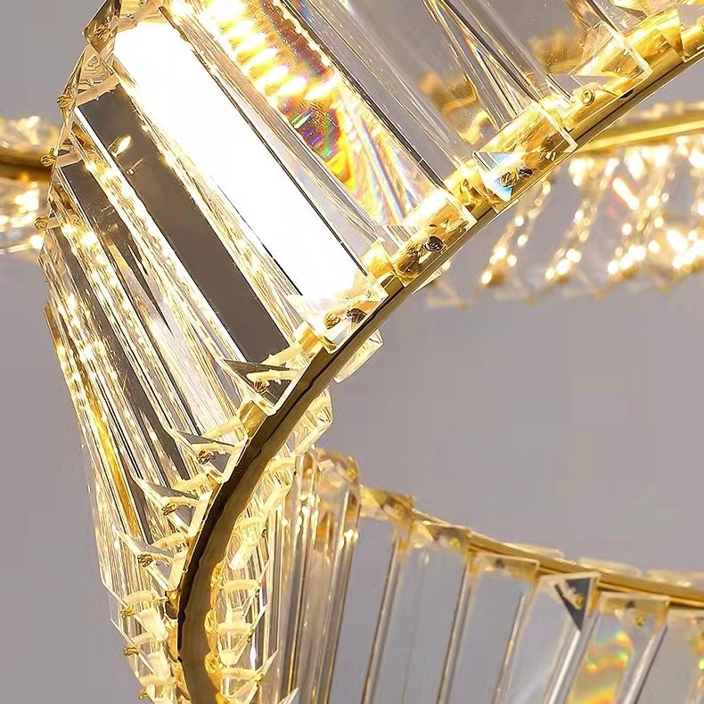 Ring Crystal Chandelier Luxury Living/ Dining Room Ceiling Lamp Bedroom Light-MEET LIGHTING