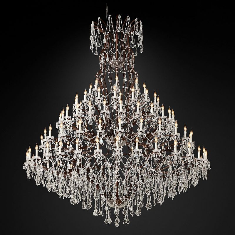 19TH Crystal Rococo Round Chandelier 101"-MEET LIGHTING