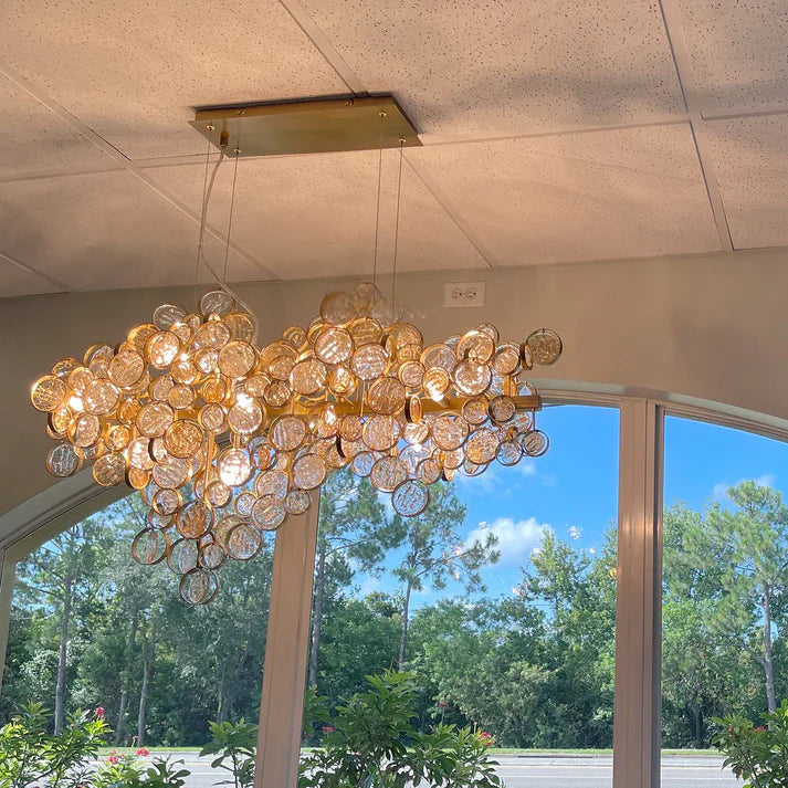 Trento Clustered Glass Linear Chandelier 55"