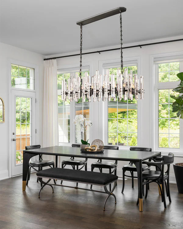 Bonnington Crystal Linear Chandelier 72"-MEET LIGHTING