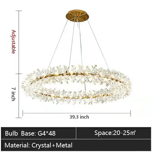 2 Wheel Frozen Ice Crystal Chandelier Light For Living Room Dining Hall-MEET LIGHTING