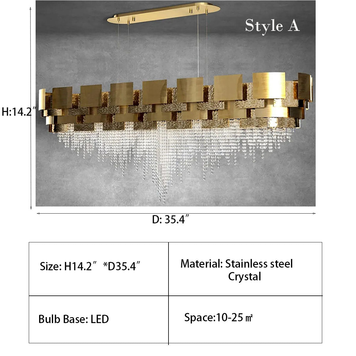 Post-modern Light Luxury Oval/Round Tiered Tassel Crystal Chandelier in Gold Finish for Living/Dining Room-MEET LIGHTING