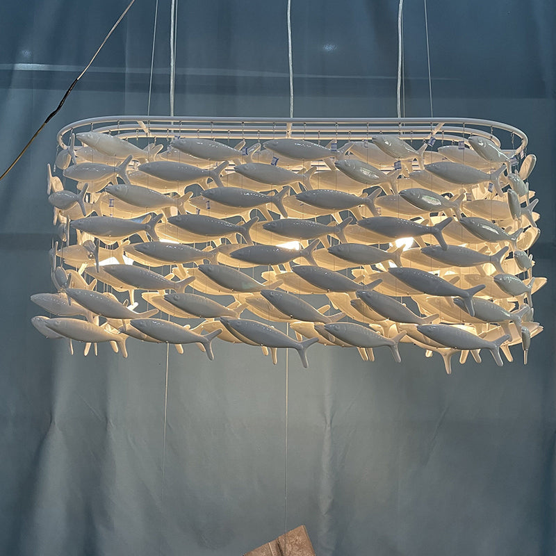Porcelain Fish Shape Dining Table Chandelier-MEET LIGHTING
