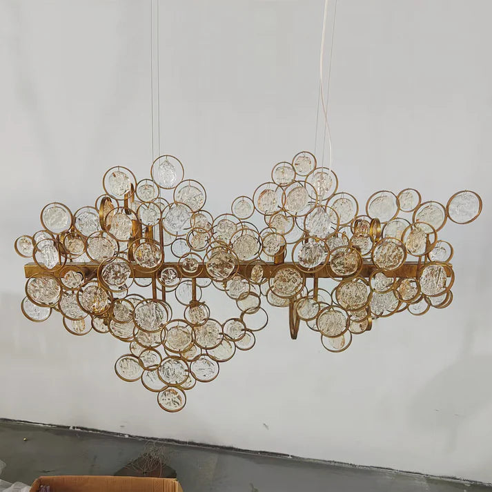 Trento Clustered Glass Linear Chandelier 55"