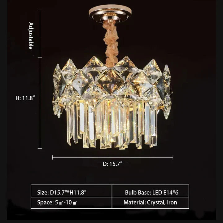 Modern Luxury Tiered Transparent Crystal Chandelier Suit for Living/Dining Room/Bedroom-MEET LIGHTING