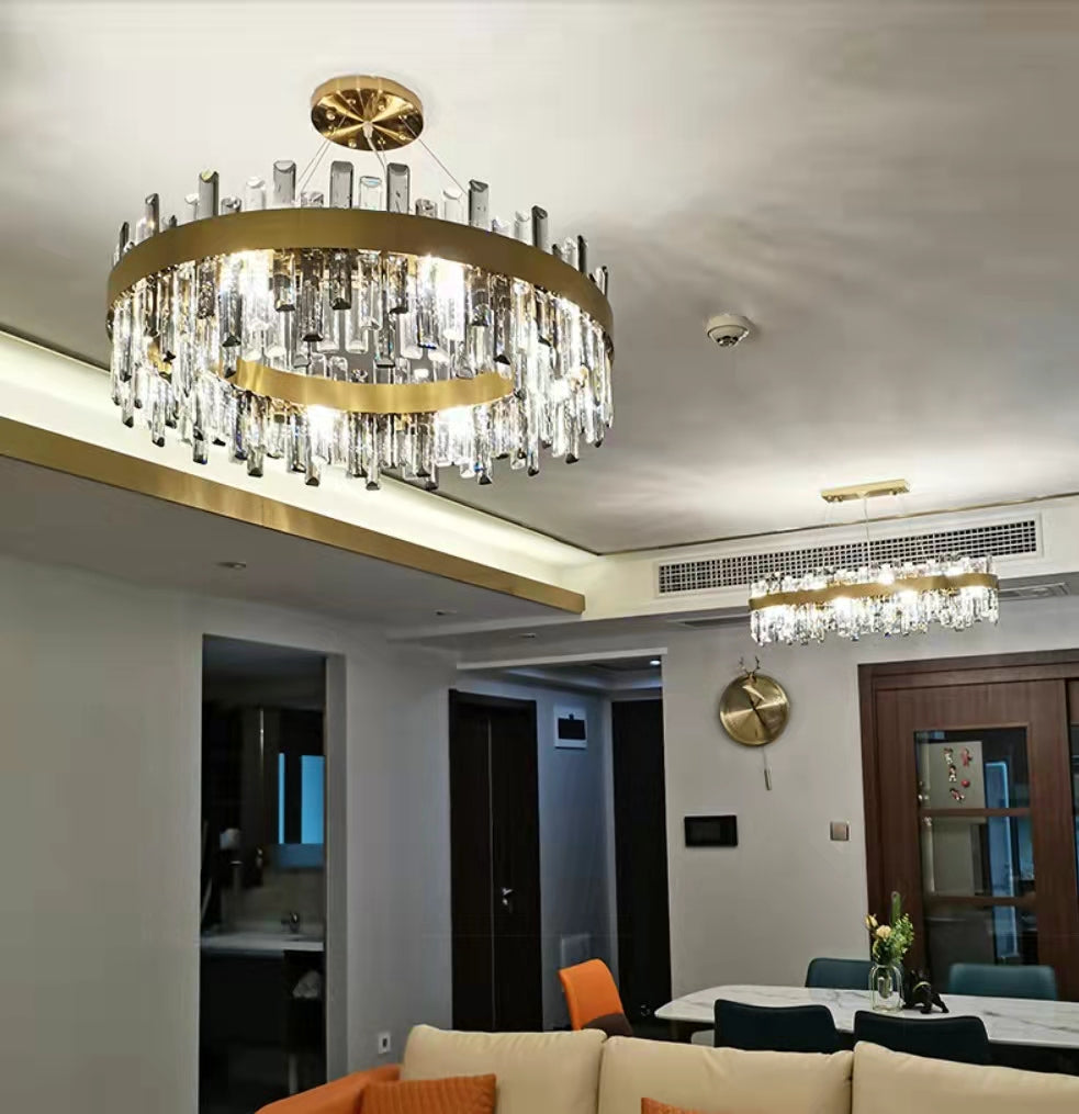 Round Ring Crystal Chandelier Luxury Modern Ceiling Fixtures Light For Living And Dining Room-MEET LIGHTING