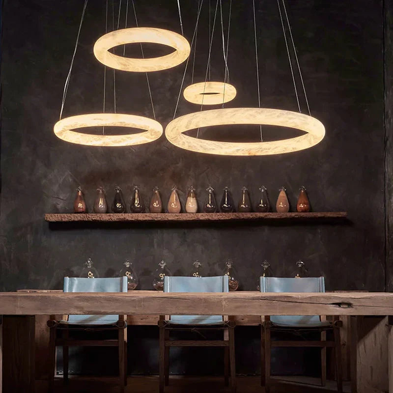 Art Rivage Calcite Curve Ring Chandelier 32" 40" 60"-MEET LIGHTING