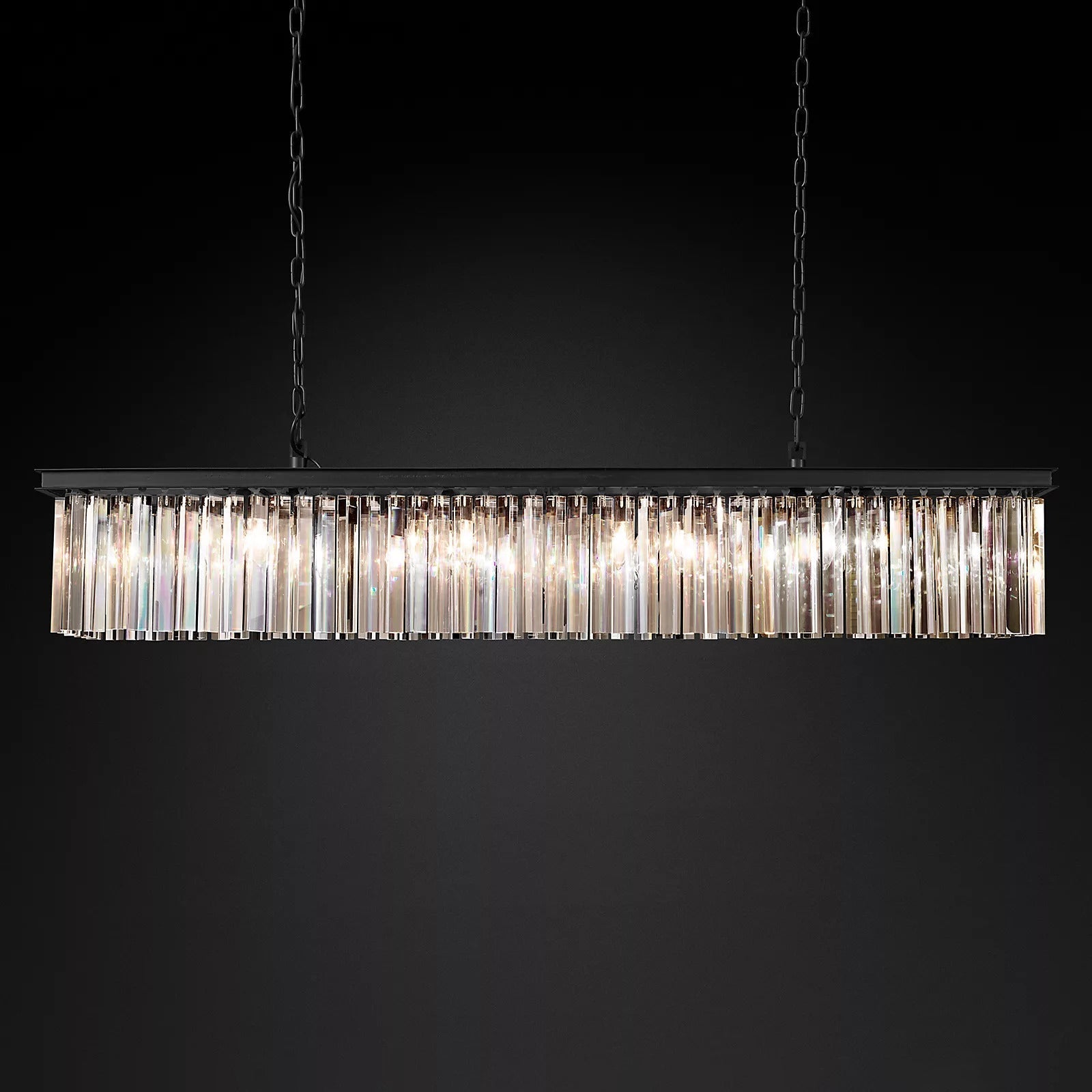 Rhys Rectangular Chandelier 59",Crystal Prism