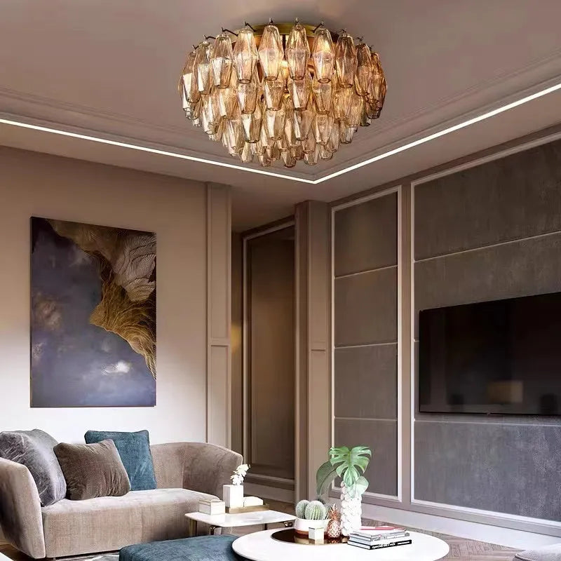 Chiaray Clear Glass Flushmount 17"