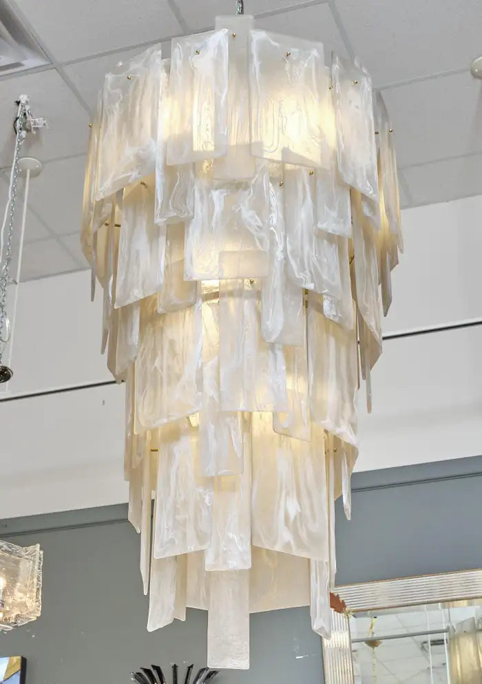 Murano Glass Alabaster Chandelier