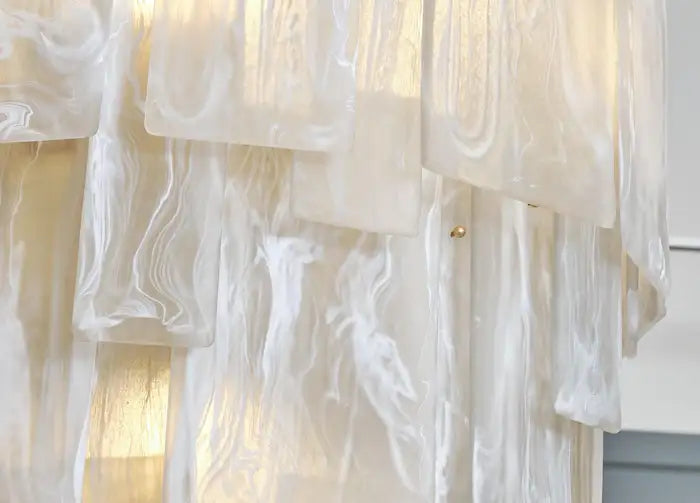 Murano Glass Alabaster Chandelier