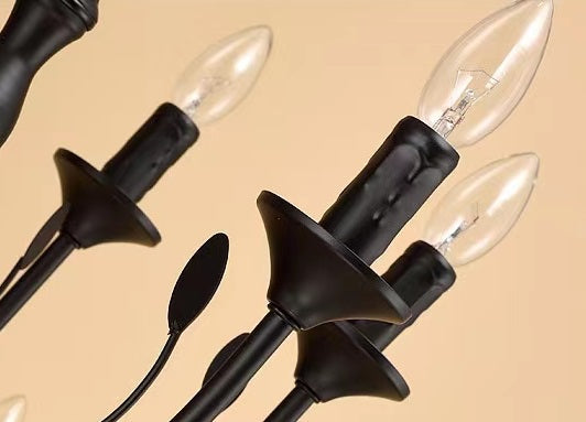 Multi Layer Iron Chandelier with Electronic Candles in Vintage Country Style for Living Room Cafe and Study-MEET LIGHTING