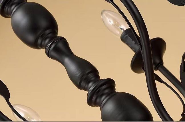 Multi Layer Iron Chandelier with Electronic Candles in Vintage Country Style for Living Room Cafe and Study-MEET LIGHTING