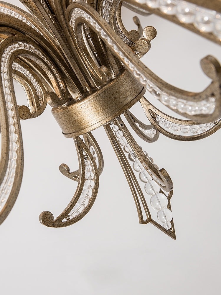 Vintage Style Silver Candle Chandelier for Living Room/Dining Room-MEET LIGHTING