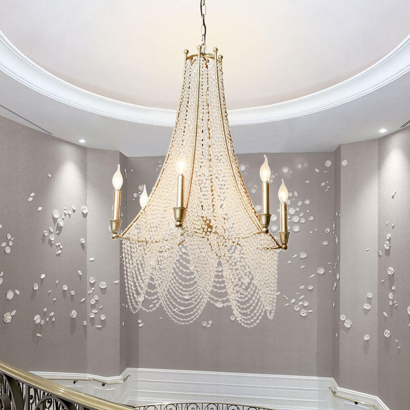 Extra Large European Crystal Beaded Chandelier Candle Light for Stairs / Duplex / Villa-MEET LIGHTING