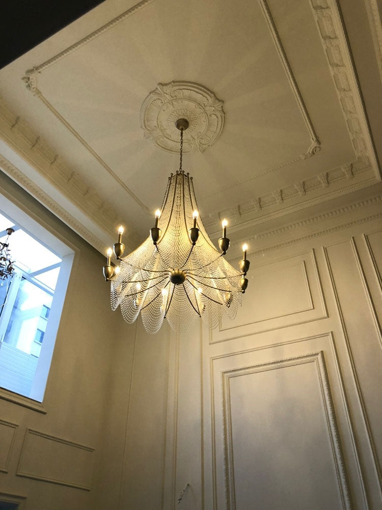 Extra Large European Crystal Beaded Chandelier Candle Light for Stairs / Duplex / Villa-MEET LIGHTING